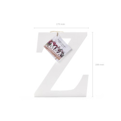 Drewniana litera Z, biały, 17x20cm