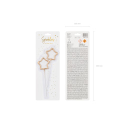 Zimne ognie Gwiazdki, złoty, 16.5cm (1 op. / 2 szt.)