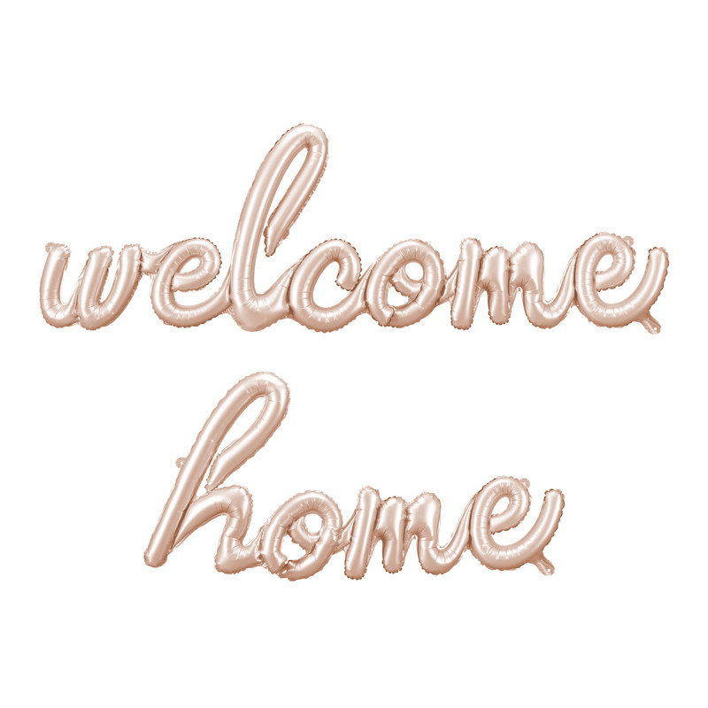 Balon foliowy Welcome Home, 335x71 cm, cappuccino