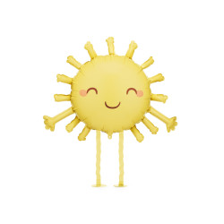 Balon foliowy Słoneczko, 91x77 cm, żółty