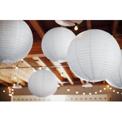 Lampion papierowy, biały, 45cm