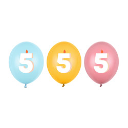 Balony 30 cm, 5, mix (1 op. / 50 szt.)