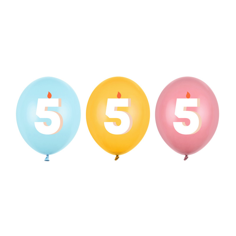 Balony 30 cm, 5, mix (1 op. / 50 szt.)