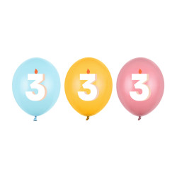 Balony 30 cm, 3, mix (1 op. / 50 szt.)