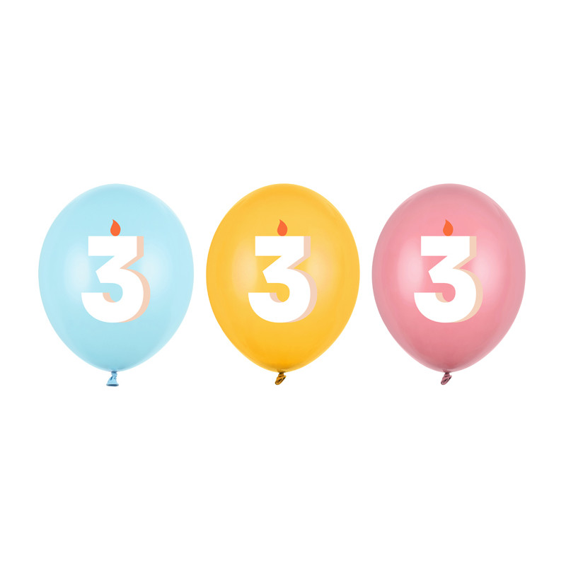 Balony 30 cm, 3, mix (1 op. / 50 szt.)