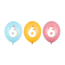Balony 30 cm, 6, mix (1 op. / 50 szt.)