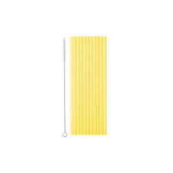 Słomki plastikowe, 23 cm, żółty (1 op. / 12 szt.)