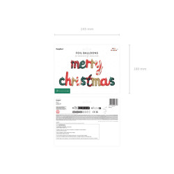 Balon foliowy Merry Christmas, 143 x 25 cm, mix