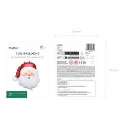 Balon foliowy Mikołaj, 42 x 43.5 cm, mix
