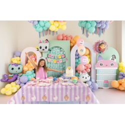 Obrus papierowy Koci Domek Gabi, mix, 180 x 120 cm
