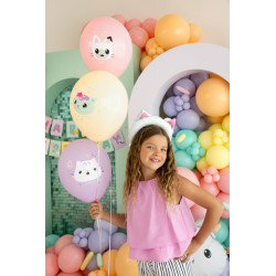 Balony 30 cm, Koci Domek Gabi, mix (1 op. / 6 szt.)