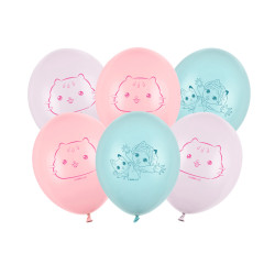 Balony Strong 27 cm, Koci Domek Gabi, mix (1 op. / 6 szt.)