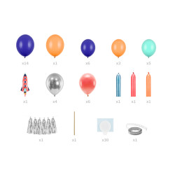 Girlanda balonowa - Rakieta, mix, 154x130cm