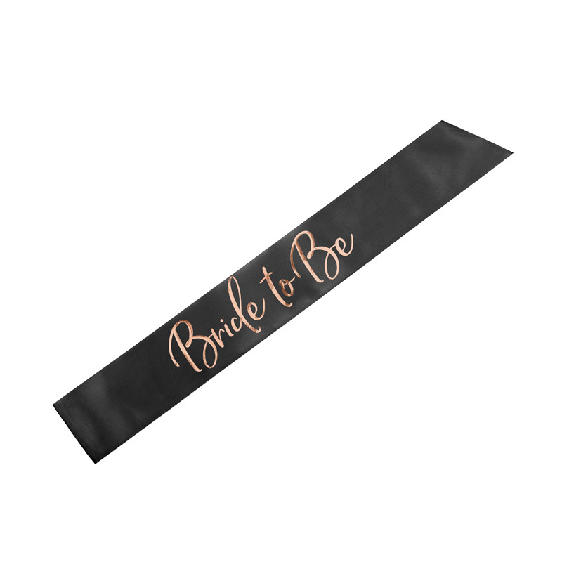 Szarfa Bride to be, czarny, 75 cm
