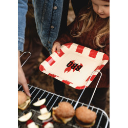 Talerzyki papierowe BBQ, mix, 26x26cm (1 op. / 6 szt.)