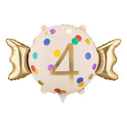 Balon foliowy Cukierek ''4'', 61x37 cm, mix