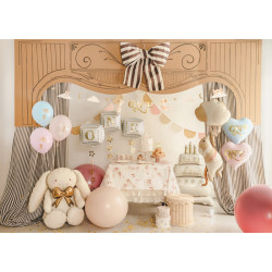 Balony 30 cm, Myszki z cyferką 1, Light Blue (1 op. / 6 szt.)