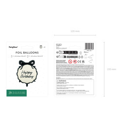 Balon foliowy pastylka Happy Birthday, 47.5x45 cm, mix
