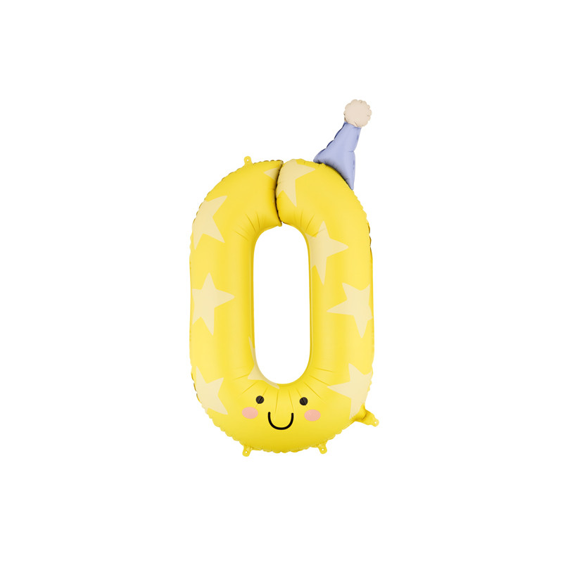 Balon foliowy Cyfra ''0'', 86cm, żółty