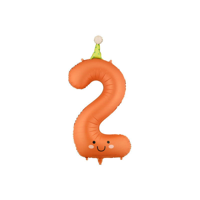 Balon foliowy Cyfra ''2'', 86cm, pomarańczowy
