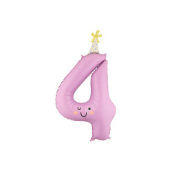 Balon foliowy Cyfra ''4'', 86cm, lawendowy