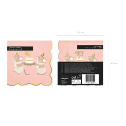 Serwetki One Myszki, 33x33 cm, różowy (1 op. / 12 szt.)