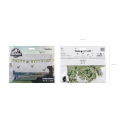 Baner Happy Birthday Jurassic World, 45x165 cm, mix