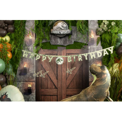 Baner Happy Birthday Jurassic World, 45x165 cm, mix