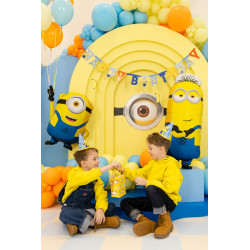 Torebki papierowe na upominki Minionki, 12x15.5x6 cm, żółte (1 op. / 6 szt.)