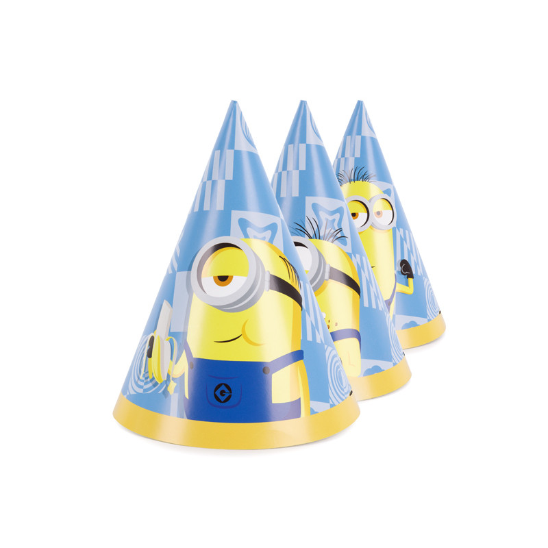 Czapeczki Minionki, 16 cm, mix (1 op. / 6 szt.)