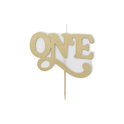 Świeczka urodzinowa ''ONE'', 3.8x6.5 cm, zimny złoty