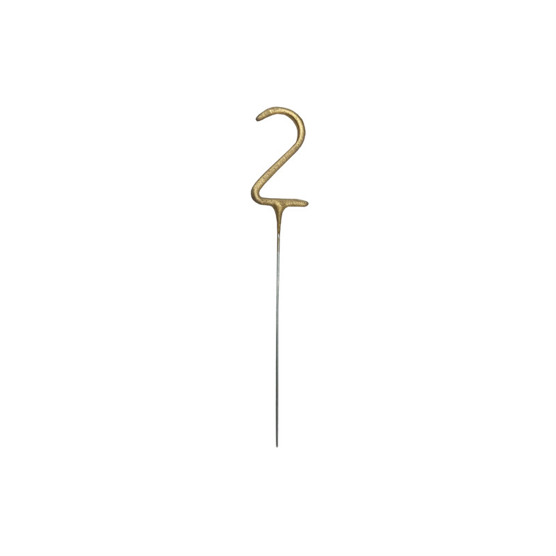 Zimne ognie Cyfra 2, złoty, 15cm