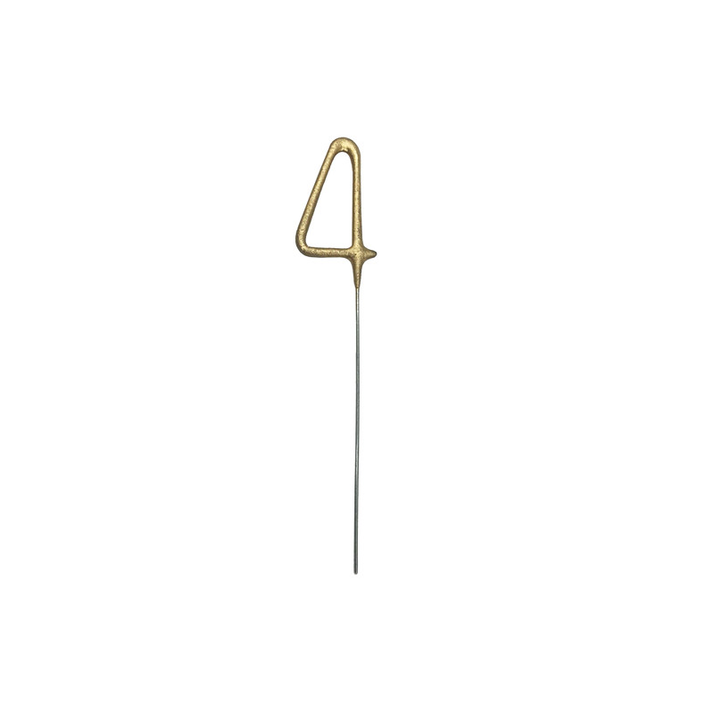 Zimne ognie Cyfra 4, złoty, 15cm
