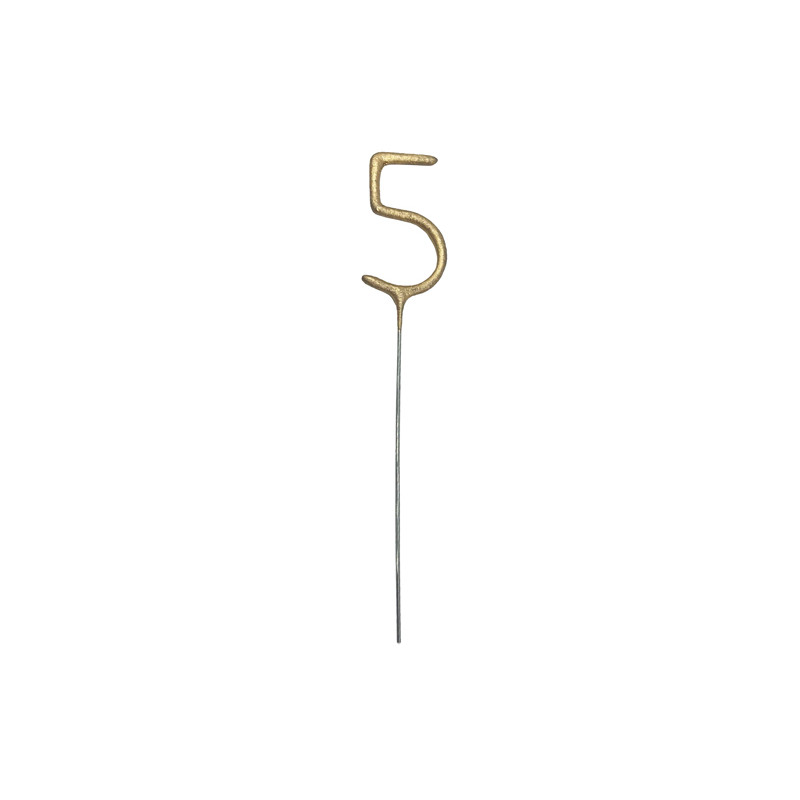 Zimne ognie Cyfra 5, złoty, 15cm