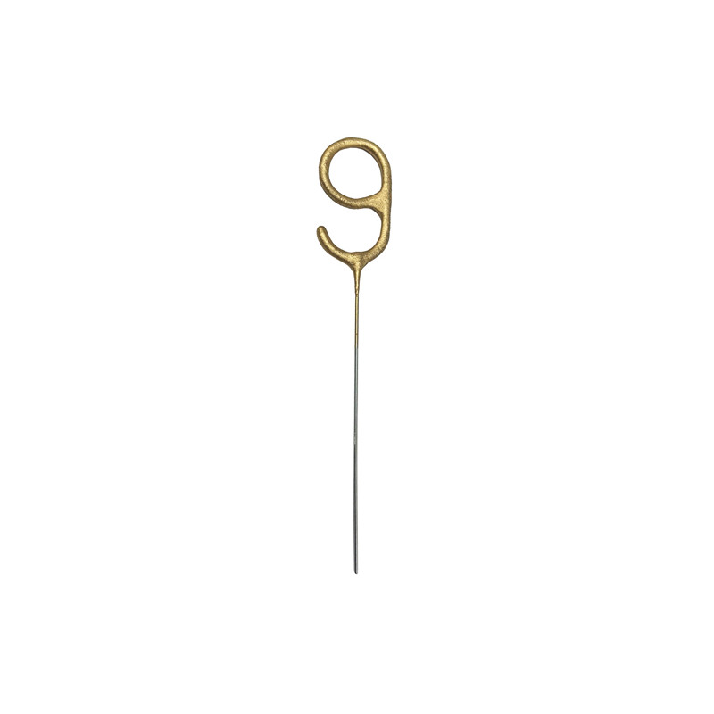 Zimne ognie Cyfra 9, złoty, 15cm
