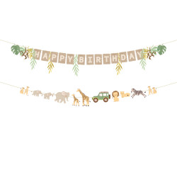 Baner Happy Birthday Safari, 180 cm, mix