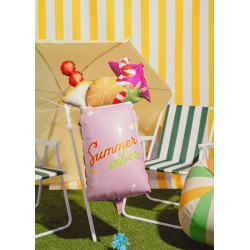 Balon foliowy Koktajl, 47x79 cm, różowy