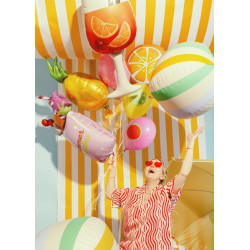 Balon foliowy Koktajl, 47x79 cm, różowy