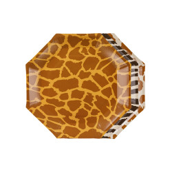 Talerzyki Safari cętki, 23 cm, mix (1 op. / 6 szt.)