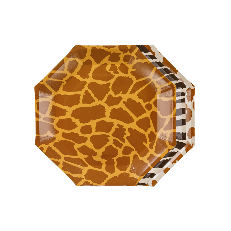 Talerzyki Safari cętki, 23 cm, mix (1 op. / 6 szt.)