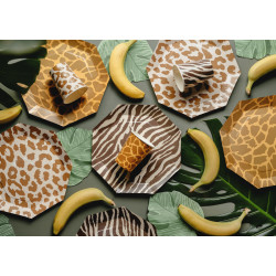 Talerzyki Safari cętki, 23 cm, mix (1 op. / 6 szt.)