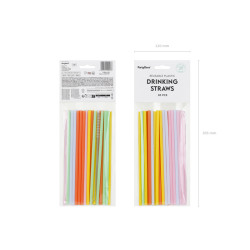 Słomki plastikowe, 20 cm, mix (1 op. / 30 szt.)