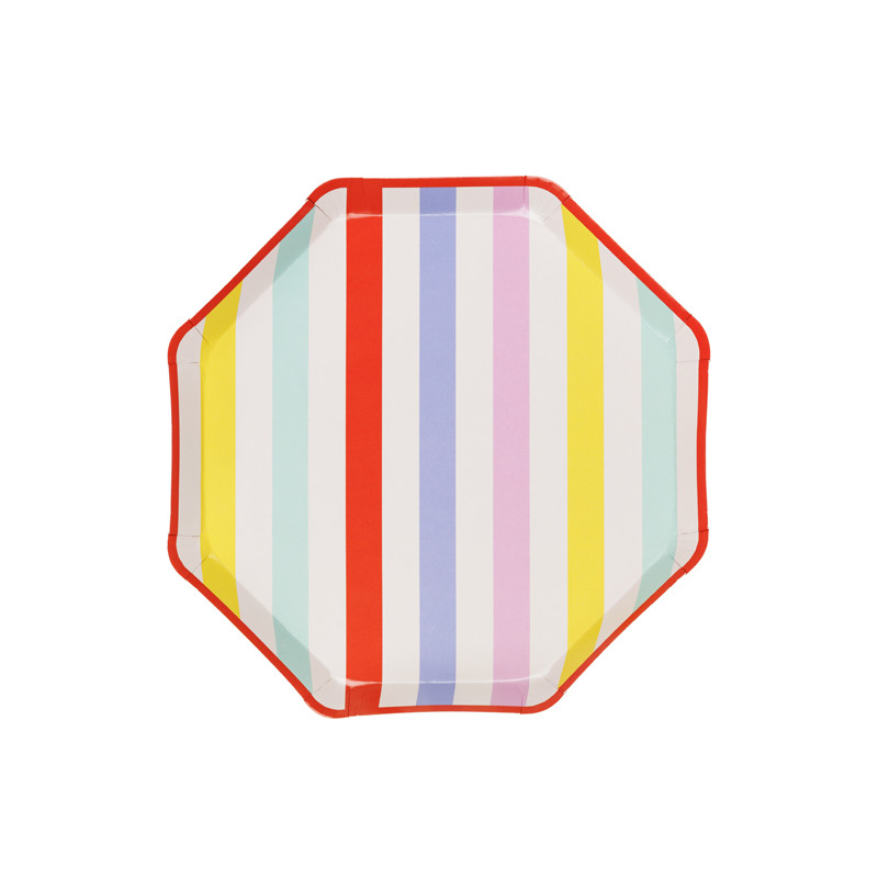 Talerzyki Paski, 24.5x24.5 cm, mix (1 op. / 6 szt.)