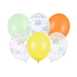 Balony 30 cm, Konfetti, mix (1 op. / 6 szt.)