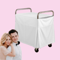 Pokrowiec na Wózek Kelnerski 85 cm - Biały