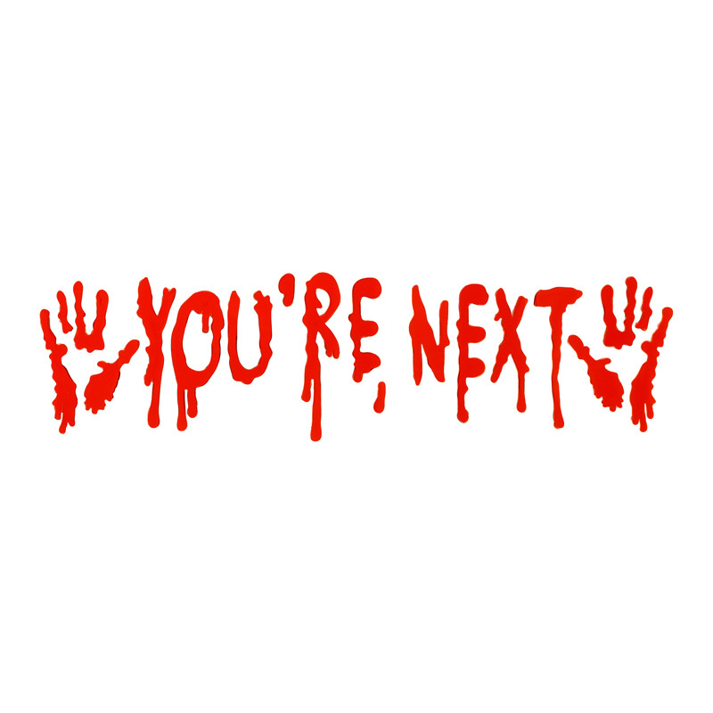 Żelowe naklejki na okno You're Next, czerwony