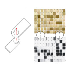 Panel cekinowy, kwadraty, miedziany, 30x30 cm