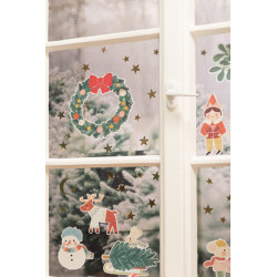 Naklejki na okno Merry Christmas, mix (1 op. / 4 szt.)