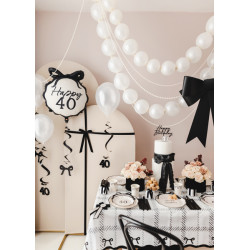 Balony z łącznikiem, 28 cm, Metallic Pure White (1 op. / 20 szt.)