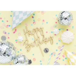 Topper drewniany Happy Birthday, 16.5cm